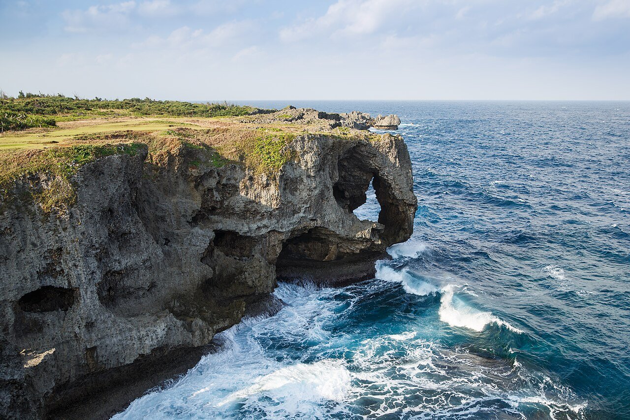Cape Manzamo elephant trunk rock sunset Okinawa