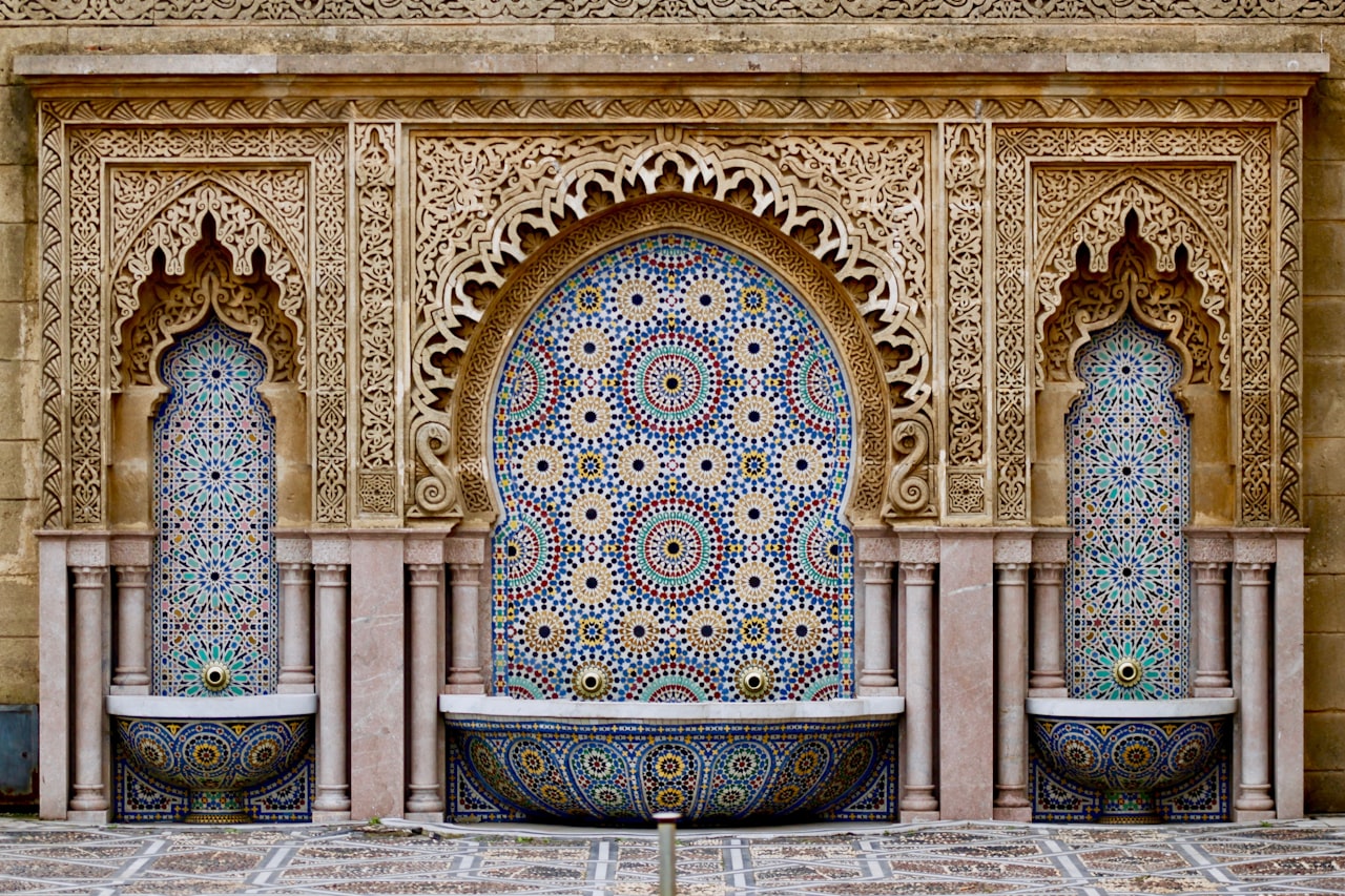 Intricate Moroccan tilework and architecture