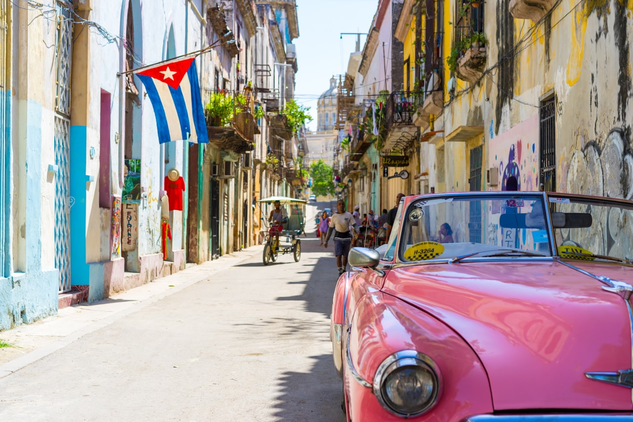 Classic vintage car on the streets of Havana, Cuba