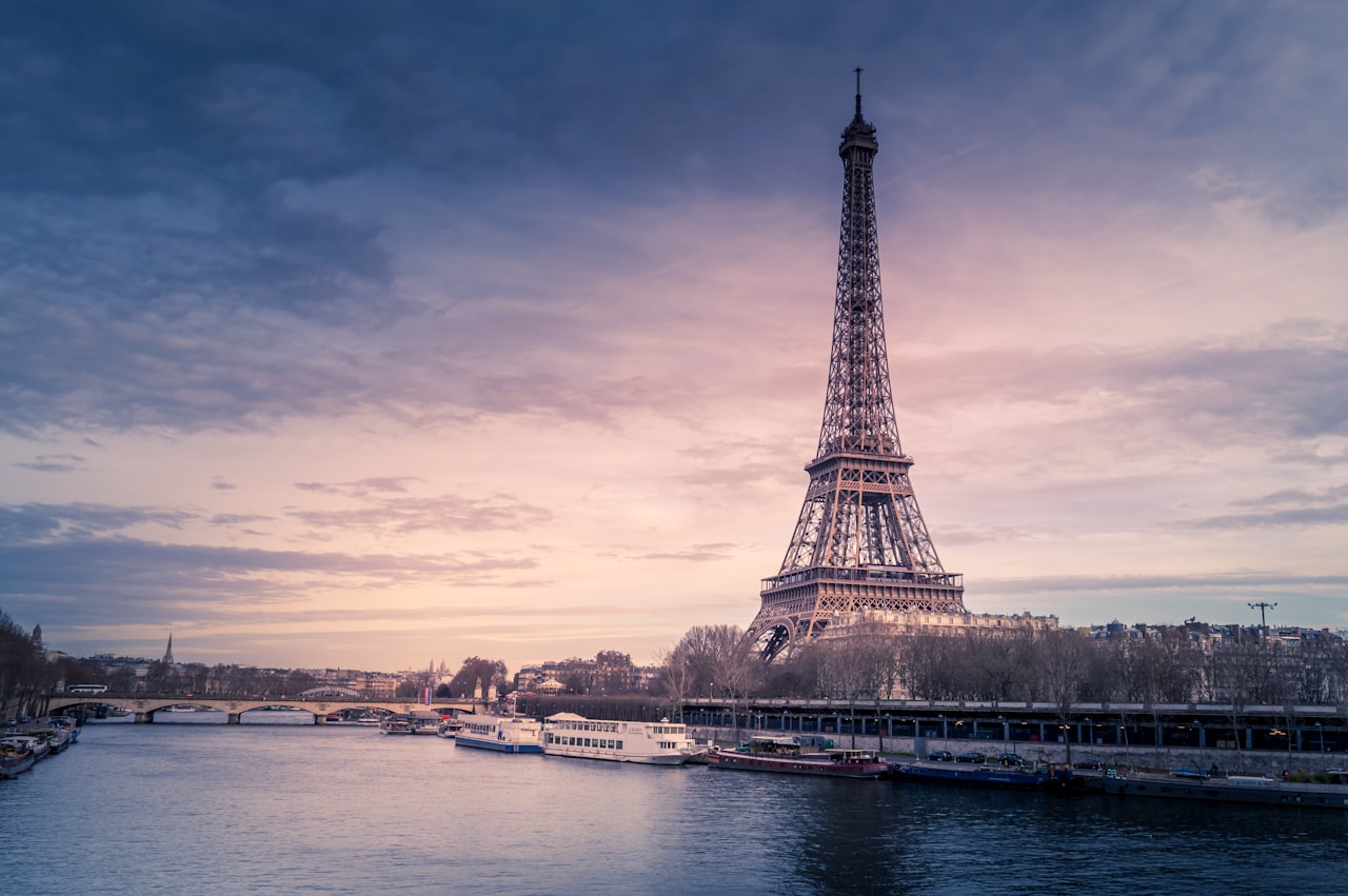 Eiffel Tower on the Seine river, Paris, France