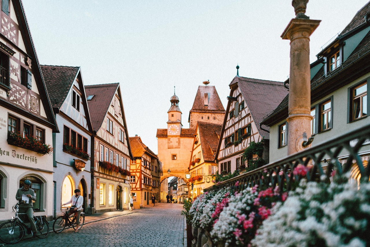 The medieval old town of Rothenburg ob der Tauber, Germany