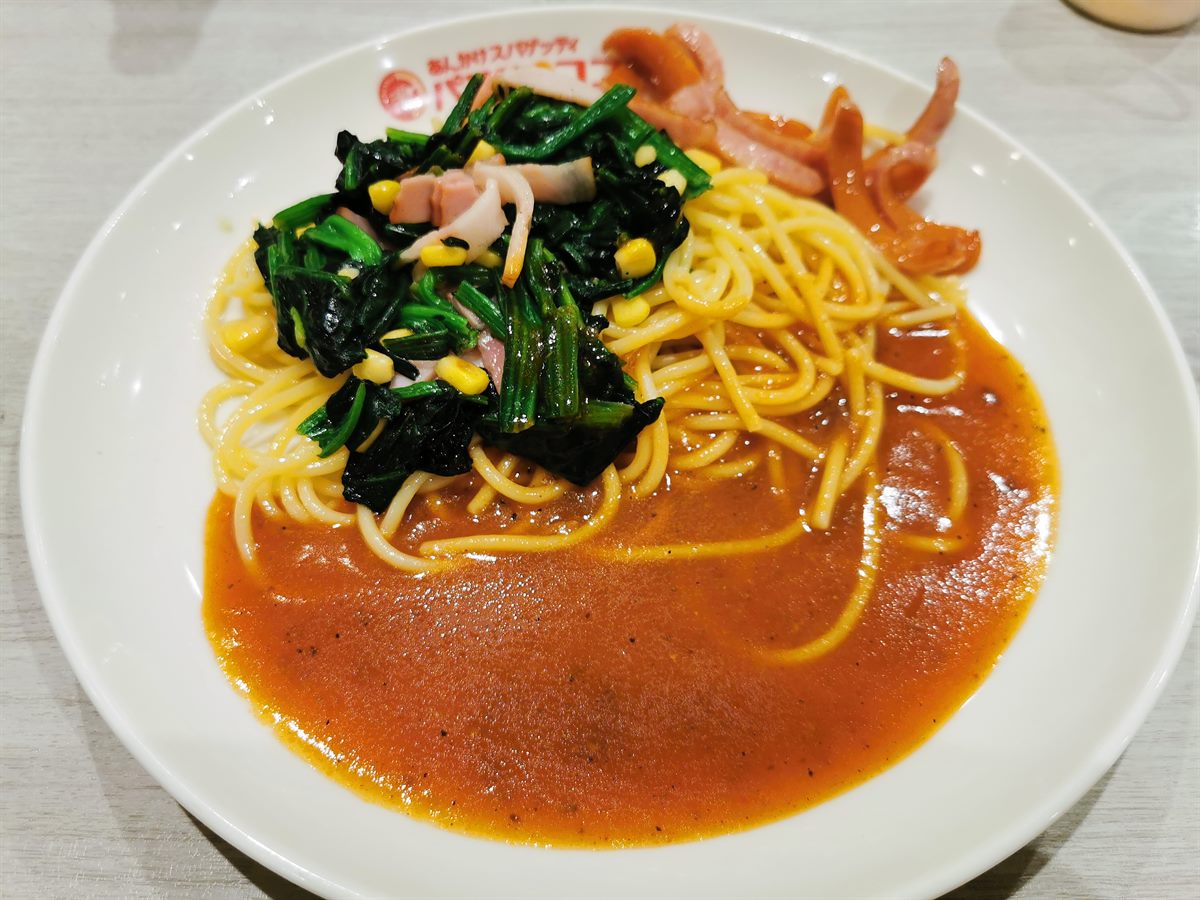 Ankake Spaghetti สปาเก็ตตีเส้นหนาในซอส Ankake รสเผ็ดหอมสีน้ำตาลแดง เป็น Nagoya Meshi ที่ไม่เหมือนสปาเก็ตตีที่ไหน