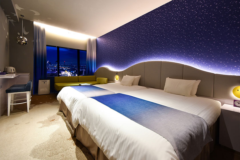 ห้อง Starry Room เพดานดาวระยิบ วิวเมืองยามค่ำ Hotel Universal Port โอซาก้า