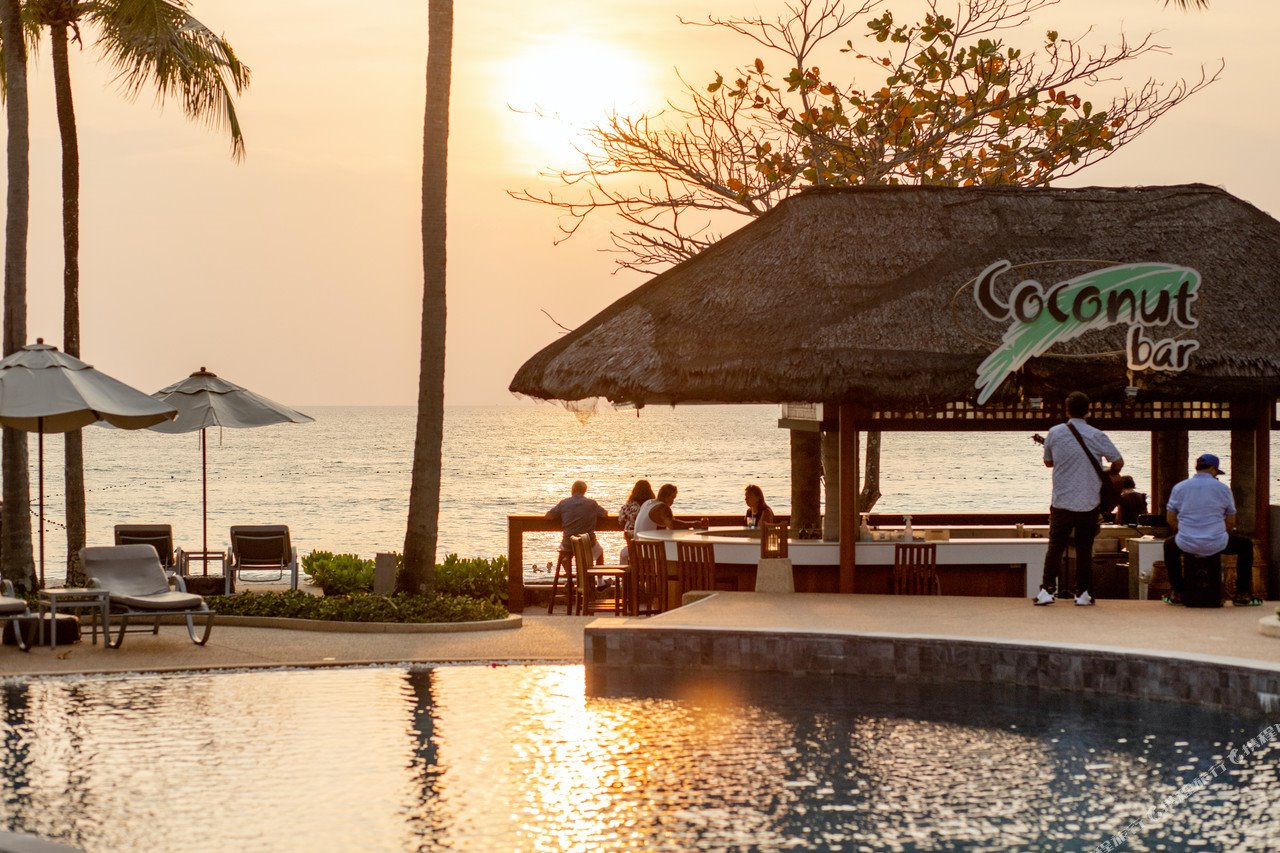 บาร์ริมสระ Coconut Bar ช่วงพระอาทิตย์ตกริมทะเล