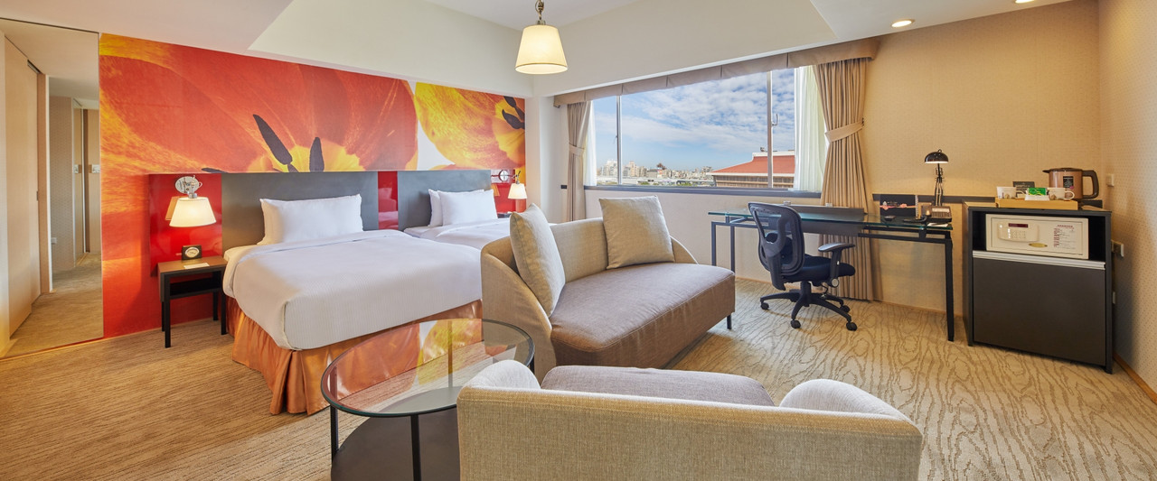 Guest room interior at Caesar Park Hotel Taipei